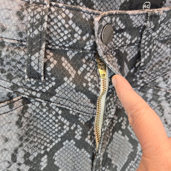 Adrianna Goldschmied Womens Midi Pencil Skirt Sz 25R Black-Gray Snake Print - Picture 9 of 15